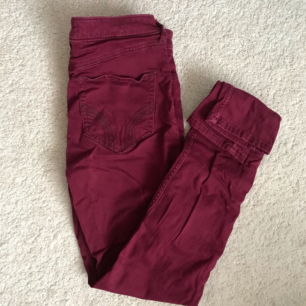 Hollister Burgundy Super Skinny Jeans